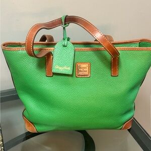 Dooney & Bourke Green and Brown Leather Tote